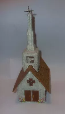 Vintage Musical  Needlepoint Church - Plays Church In The Wildwood Handcrafted • $25.49