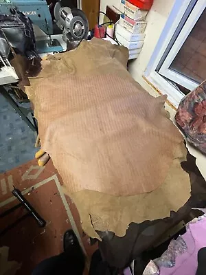 £13.65 • Buy LEATHER SKINS,Hides,Nappa Skins--DISTRESSED TAN IMPRINT --2 SKINS-----  #MF33