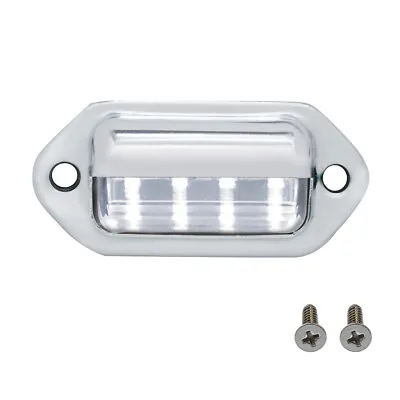 2.5  Front Rear Rectangular 4 White LED Chrome License Plate Utility Light • $17.18