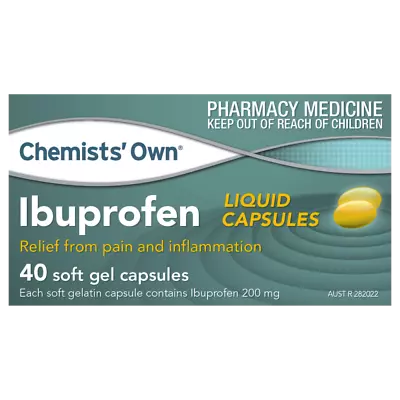 Chemists' Own Ibuprofen 40 Liquid Capsules Relief From Pain And Inflammation • $6.14