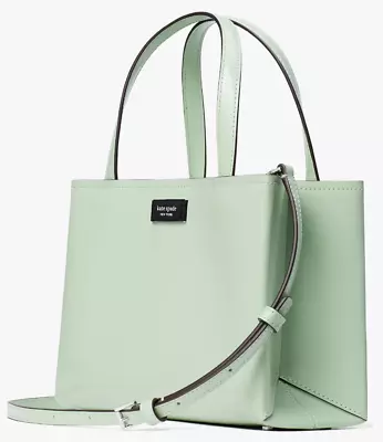 Kate Spade Sam Icon Small Tote Mint Green Spazzolato Leather Bag K8818 NWT FS • $139.99