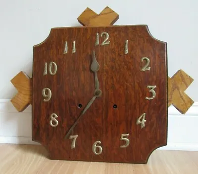 Antique MISSION STYLE Arts And Crafts Wall Clock WM L GILBERT Movement • $89.99