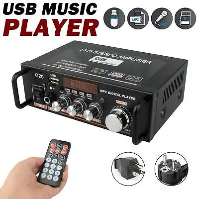 Mini Bluetooth Audio Amplifier Receiver Stereo Power Amp USB Music Player Remote • $43.99