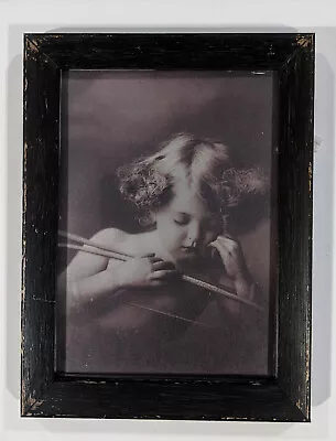 Vintage Antique Cupid Asleep By M.B. Parkinson Framed Photograph • $24