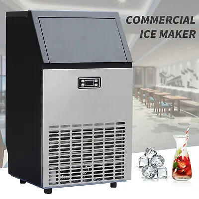 Commercial Ice Maker Stainless Steel Built-in Ice Cube Machine Undercounter 100 • $419