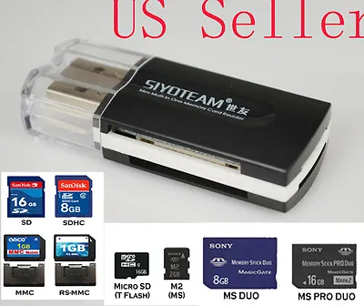 USB 2.0 All In One Multi Memory Card Reader For Micro SD/TF M2 MMC SDHC MS Duo • $7.99