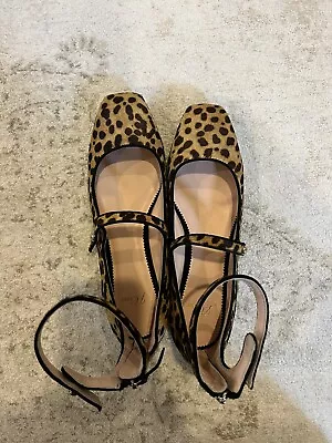 J Crew Mary Jane Flats Animal Print 9 • $110