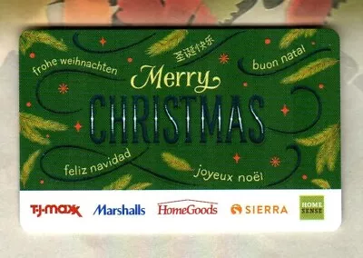 T.J.MAXX / MARSHALLS / HOME GOODS Merry Christmas ( 2023 ) Gift Card ( $0 ) • $2.50