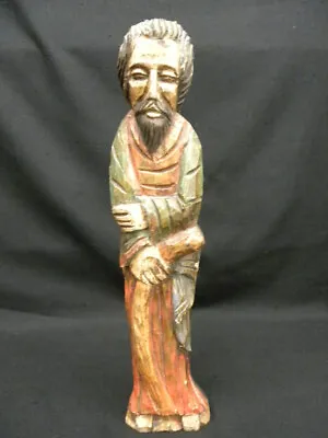 Vintage/Antique Hand Carved FLORENTIA Man With Cane Wood 20  Wall Hanging Spain • $109.58
