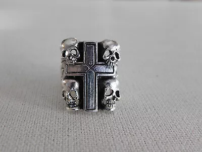 G&S Cross Skull Wall Biker  Ring Sz  10.5 • $44