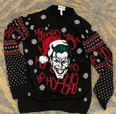 Men's Batman  The Joker  Colorful Christmas Sweater Ugly Sweater Sz Small EUC • $25