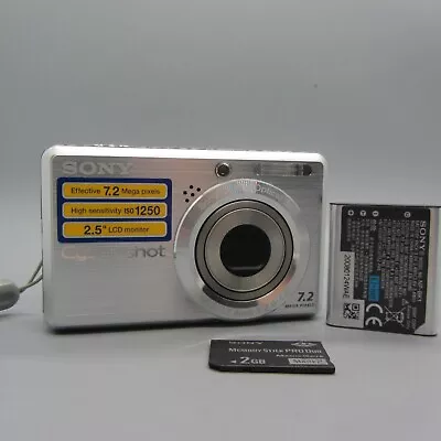 Sony Digital Camera Cybershot DSC-S750 7.2MP Silver Tested • $124.50