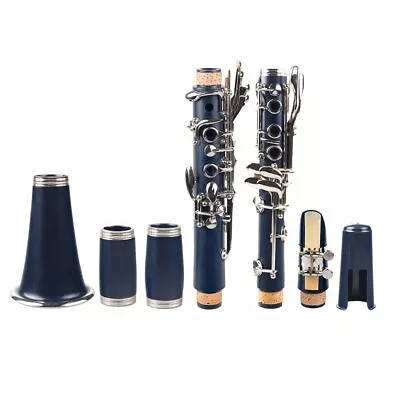 Dark Blue ABS Clarinet Bb Cupronickel Nickel Plated 17 Key Woodwind • $205.36