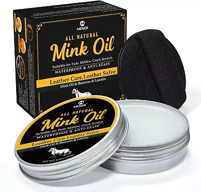 Mink Oil For Leather Boots Leather Conditioner And Cleaner 3.52Oz-All-Natural W • $14.98