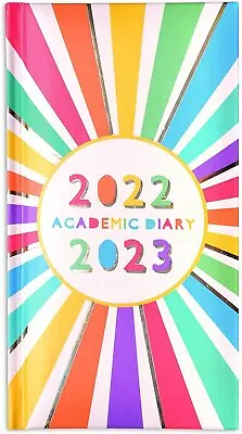 £2.99 • Buy Academic Slim Diary 2022-2023 Week To View MidYear Student-Multicolour Rainbow