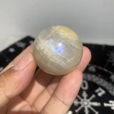 37mm Blue Flash Moonstone Sphere Ball Quartz Crystal Specimen Collection • $0.77