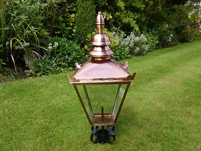 Antique Style Victorian Lantern Lamp Post Top In Brushed Copper Finish 3529 • £169.99