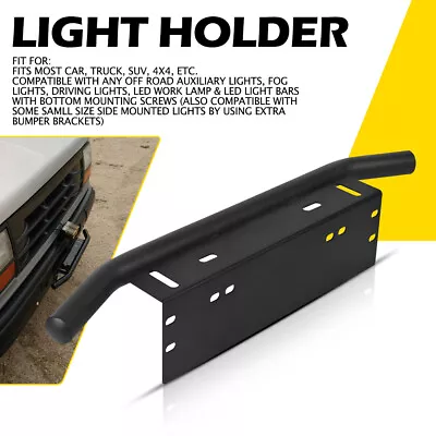 Bull Bar Style Front Bumper License Plate Mount Bracket Holder Off-Road Lights J • $24.99