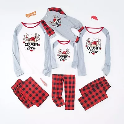 Christmas Family Matching Pajamas Cousin Crew Pjs Plaid Xmas Sleepwear Nightwear • £13.99