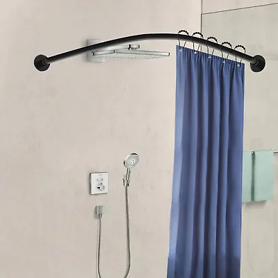 Adjustable Shower Curtain Rod Stainless Steel Bathroom Bath Pole Rail  L Shape • $42.75