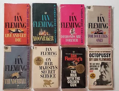 Ian Fleming James Bond 007 8 Books Signet Lot 1960's VG+ Mixed Editions Vintage  • $18.50