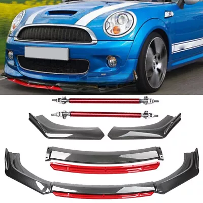 Front Bumper Lip Splitter Spoiler Body Kit Carbon Fiber Rod  For MINI Cooper • $129.99