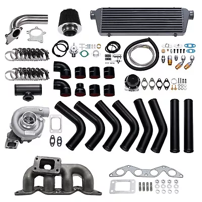 T3 T4 Turbo+Intercooler+Maniflod+BOV+Wastegate Kit For For Honda Civic D17 DX • $688.95