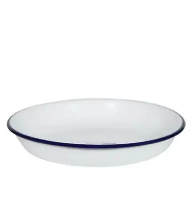 *NEW* Falcon Housewares Enamel Rice Pasta Plate 20cm Blue / White Camping • £10