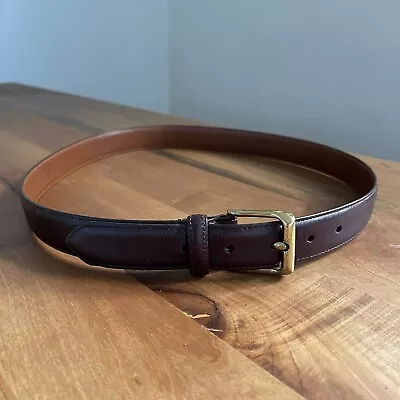 Coach Mens Burgundy Leather Belt Size 36 #5850 Brass Buckle Made In USA • $30