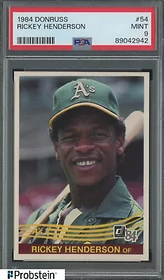 1984 Donruss #54 Rickey Henderson Oakland A's HOF PSA 9 MINT • $0.99