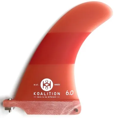 Koalition California Longboard Fin 6 Inch Orange Stripes NEW Surfboard • £58.95