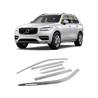 Rain Guards For Volvo XC90 2016-2022 (6PCs) Chrome Finish Tape-On Style • $70.16