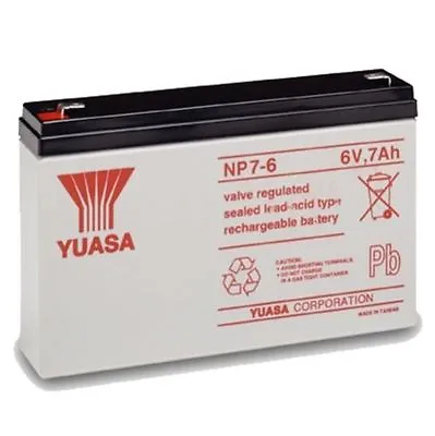 £20.31 • Buy YUASA NP7-6, 6V 7AH (as 7.5Ah & 8Ah) VRLA LEAD ACID RECHARGEABLE UPS BATTERY