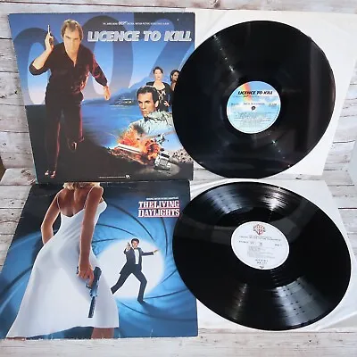 James Bond 007 Vinyl Records The Living Daylights License To Kill Timothy Dalton • £59.99