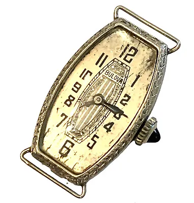 $215 • Buy Antique 1924 Ladies Solid 14K White Gold BULOVA Princine Mechanical Watch 3.81 G