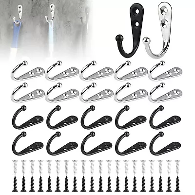 LOT Towel Coat Heavy Duty Stainless Steel Door Wall Mount J Hook Hanger Holder • $7.98