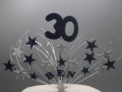 Stars On Wires Birthday Cake Topper Decoration Hearts Stars 21st 30th 40th  008 • £14.99