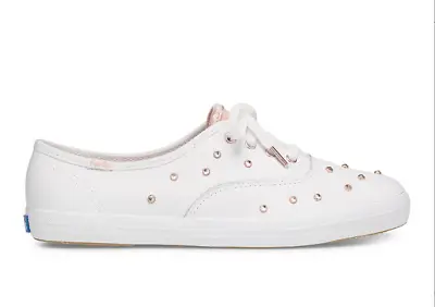 Keds Women's White Champion Starlight Stud Gems Leather Sneaker WH61503 • $18