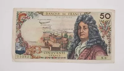 1962 - Banque De France - 50 (Fifty) French Francs Banknote Serial No. N9 73282 • £16.89