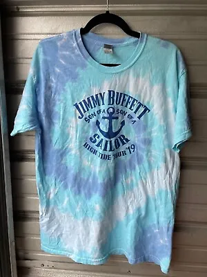 Jimmy Buffett Son Of A Sailor 2019 High Tide Tour Merch Tie Dye T-Shirt Men's L • $29.95