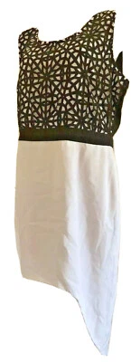 $25 • Buy ASOS Dress Cut Outs Size 18 Black White Brand New High Low