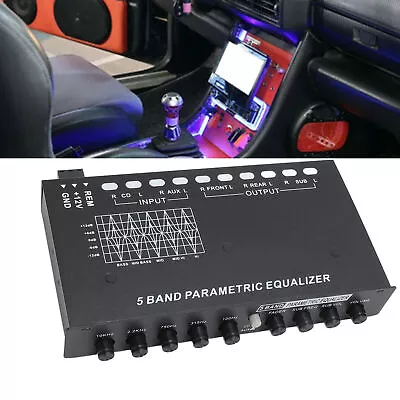 5 Band Car Sound Equalizer Adjustable 5 Bands EQ Car Amplifier Graphic Equal SG5 • £27.23