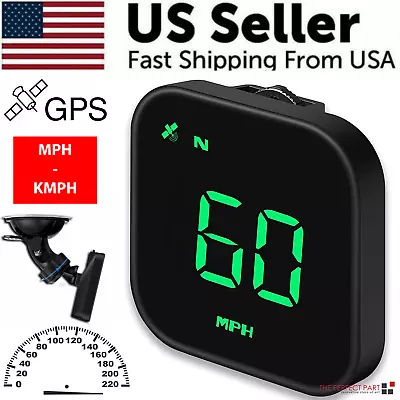 Digital Car HUD GPS Speedometer Head Up Display MPH KMH Compass Overspeed Alarm • $17.89