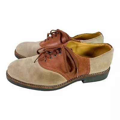 Polo Ralph Lauren Vintage Brown Tan Suede Saddle Oxfords 9 D • $83