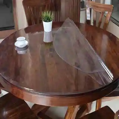 Round PVC Tablecloth Oilproof Able Cover Glass Soft Cloth Table Cover Placemat • $72.51