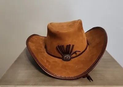 Vtg Winfield Cover Co. Brown Suede Leather Band Western Cowboy Hat Medium Rare • $59.99