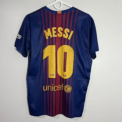 FCB Rakuten Barcelona Lionel Messi Soccer Football Jersey Mens Medium M • $25