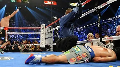 $4.99 • Buy Manny Pacquiao Ko'd By Juan Manuel Marquez 8x10 Photo Boxing Picture Wide Border