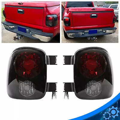 Pair Smoked Tail Lights Lamps For 99-04 Chevy Silverado/GMC Sierra Stepside • $73