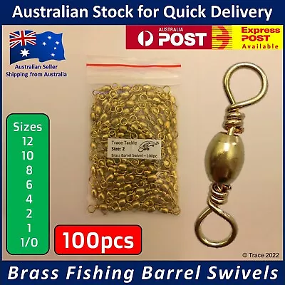 Brass Barrel Swivels - Trace Tackle Fishing Gear - 100 Packs • $9.95